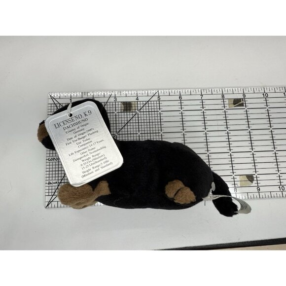 Vintage Stuffins Lumpy’s Gang 1997 Black Bean Bag Dachshund  License NO. K-9 - Picture 10 of 10